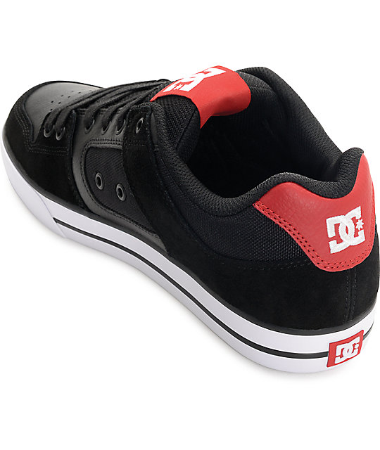 DC Pure Black, Athletic Red & White Skate Shoes | Zumiez