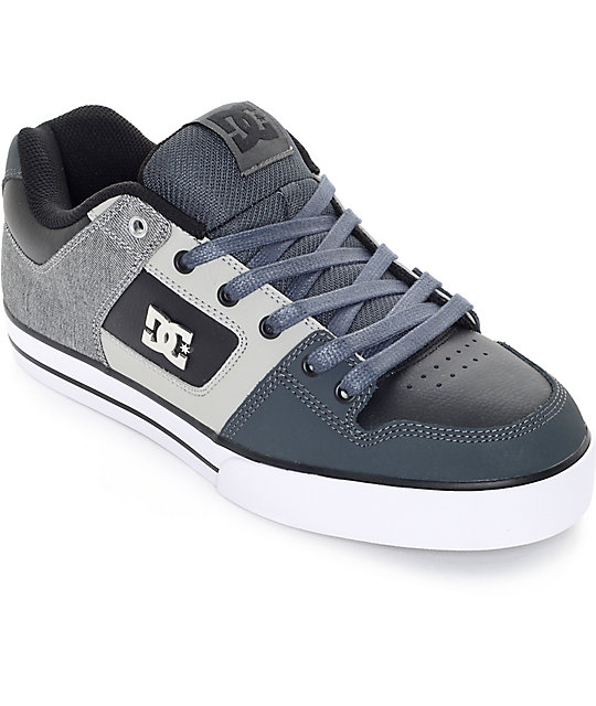 DC Pure SE Grey & Black Skate Shoes