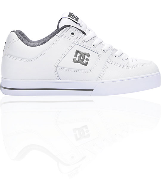 DC Skateboard Shoes Pure White//Battleship//White