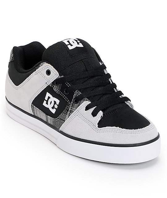 DC Pure XE Grey & Black Skate Shoes | Zumiez