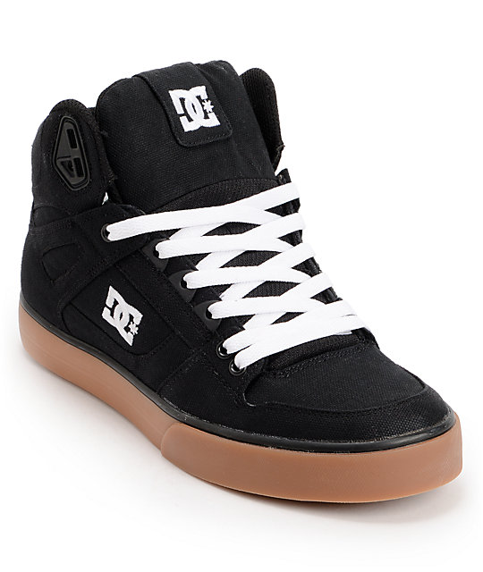 DC Spartan Hi TX Black & Gum Skate Shoes