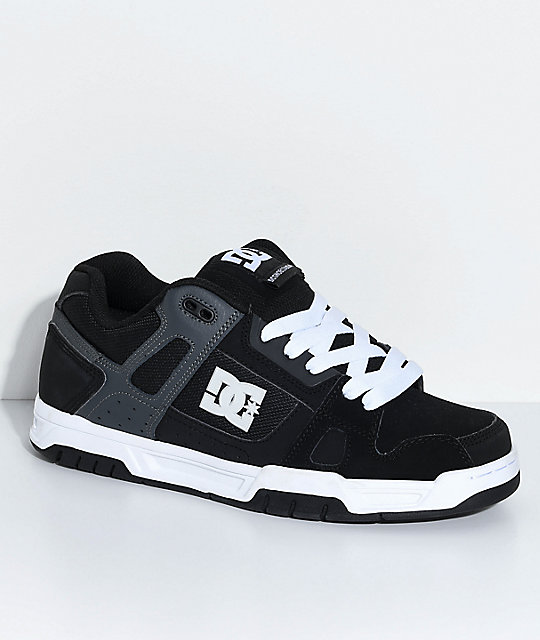 DC Stag Black, Grey & White Skate Shoes | Zumiez