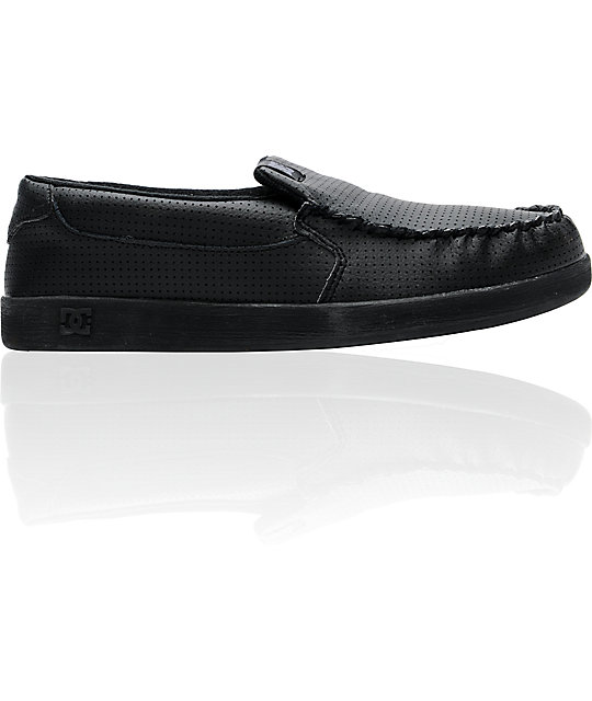 dc villain shoes black leather