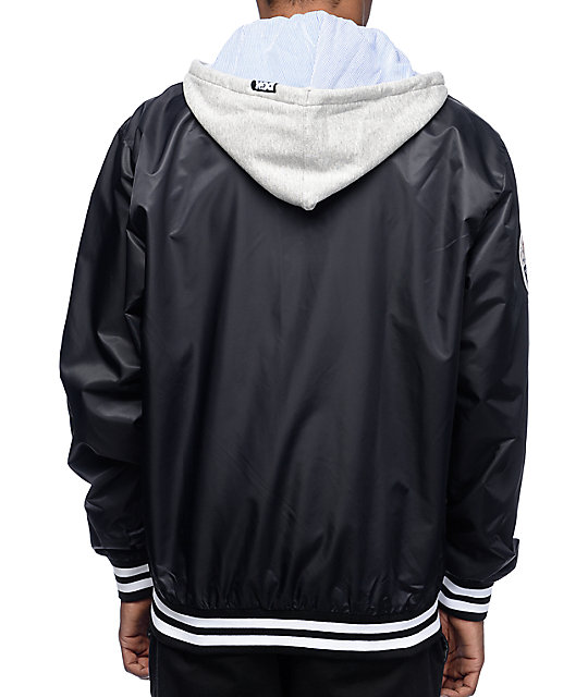 DGK Doubleplay Black Hooded Varsity Jacket | Zumiez
