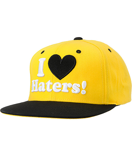 Dgk I Love Haters Black Yellow Snapback Hat Zumiez