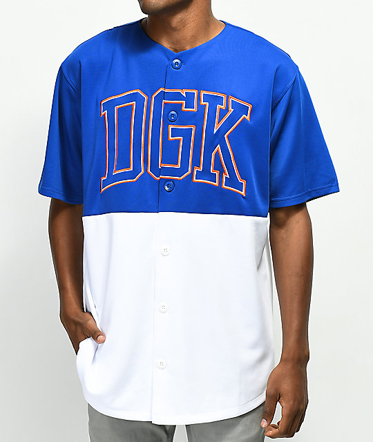 blue and white baseball jersey