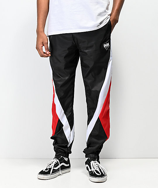 black red track pants