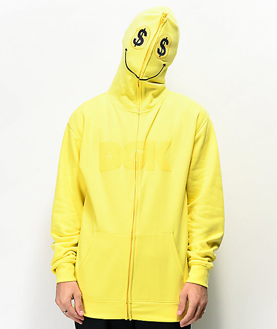 yellow hoodie zip