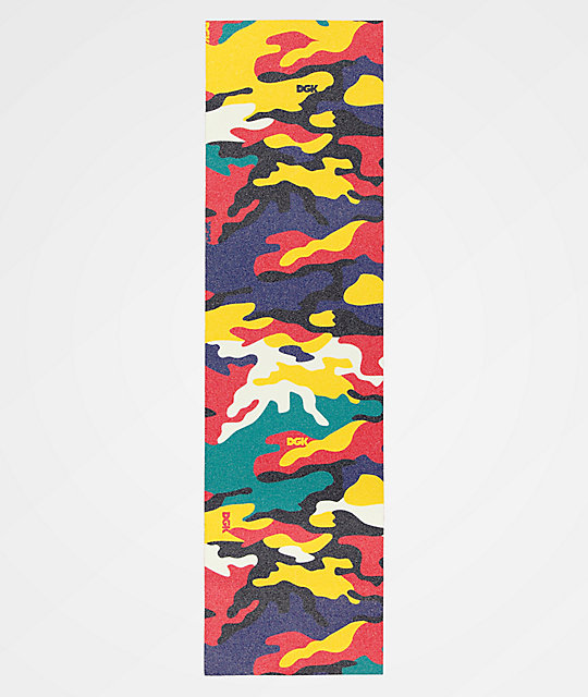 DGK Red, Green, and Yellow Camo Grip Tape Zumiez