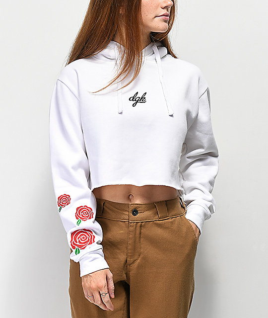 rose cropped hoodie