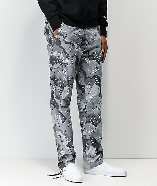 DGK Snow Camo Grey Cargo Pants | Zumiez