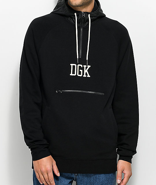 DGK Tackle Half Zip Black Hoodie | Zumiez