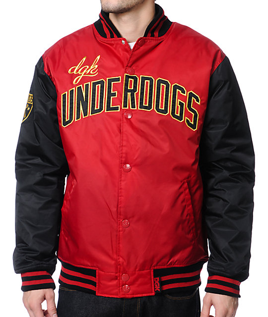DGK Underdog Black & Red Varsity Jacket