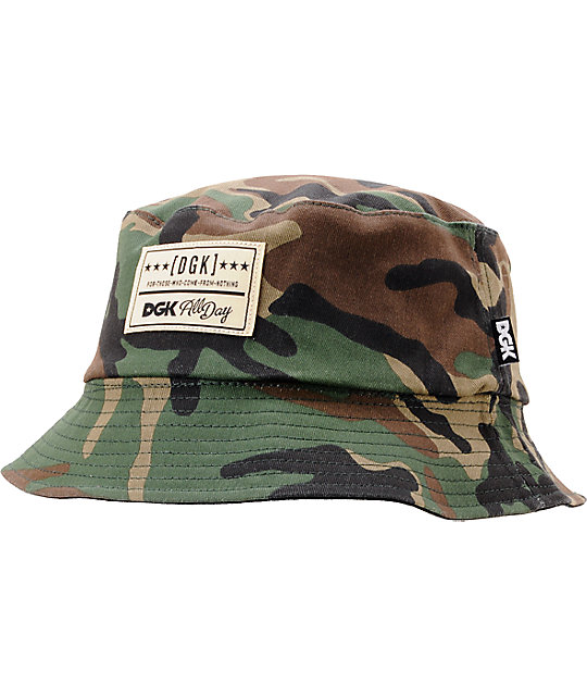 black camo bucket hat