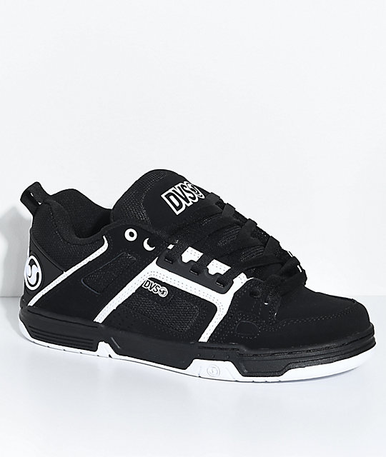 DVS Comanche Black & White Nubuck Skate Shoes | Zumiez