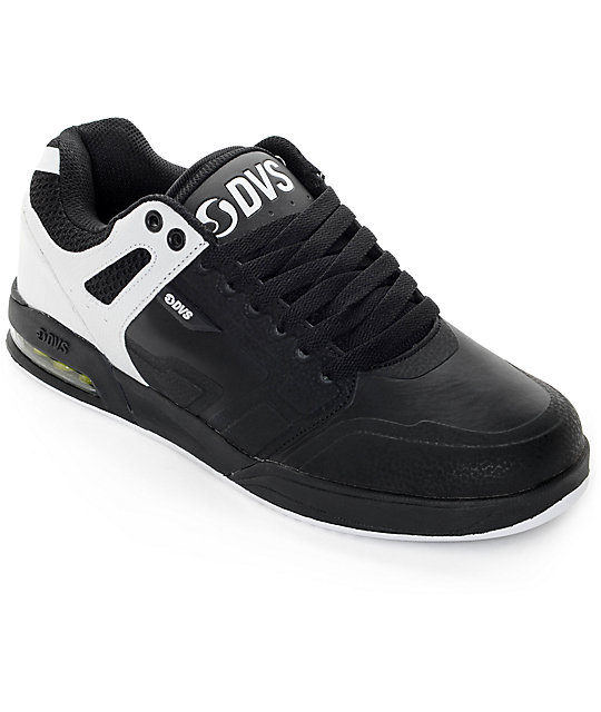 DVS Enduro X Black, White & Lime Leather Skate Shoes | Zumiez