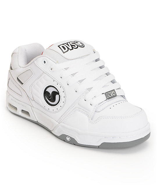 DVS Tracker Heir White Leather Skate Shoes