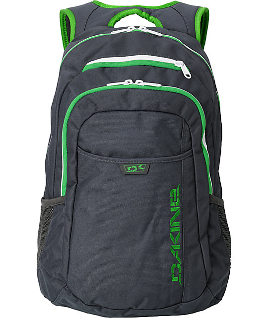 Dakine Factor Charcoal & Green Backpack | Zumiez