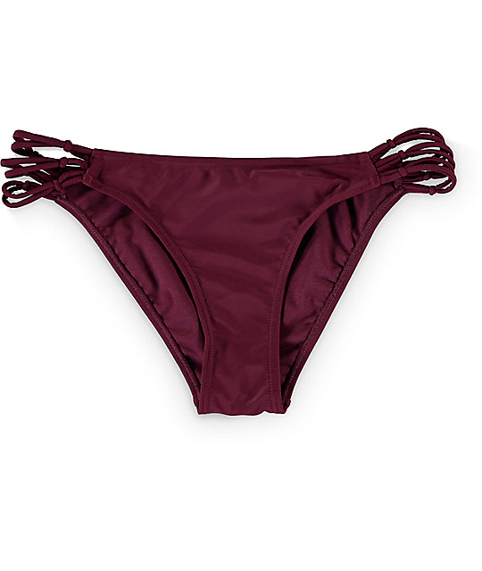 burgundy bikini bottoms