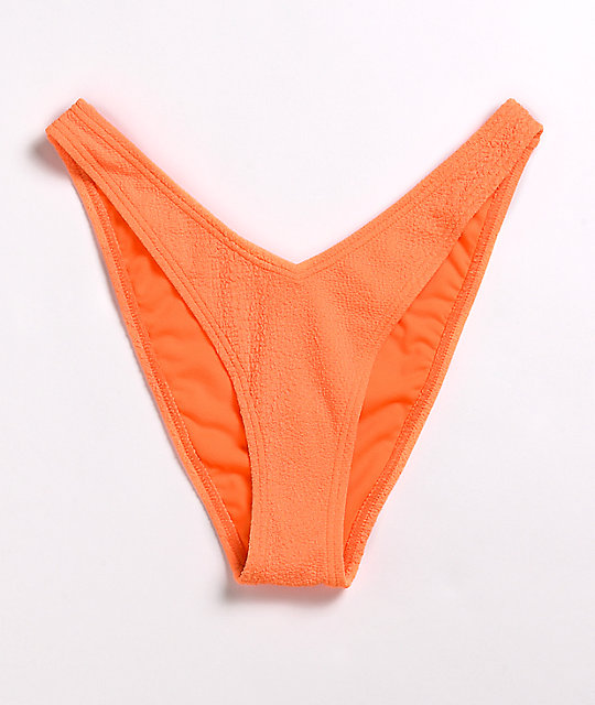Damsel Croc Orange High Leg Cheeky Bikini Bottoms | Zumiez