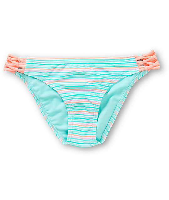 Damsel Mermaid Stripe Macrame Tab Side Bikini Bottom | Zumiez