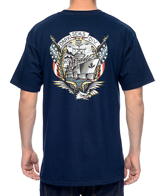 Dark Seas Bunker Hill Navy T-Shirt | Zumiez