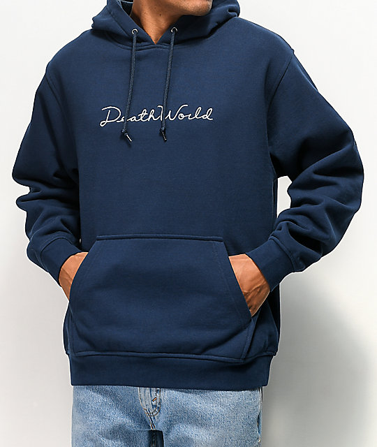 navy blue hoodie