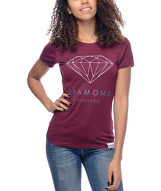 burgundy diamond supply shirt