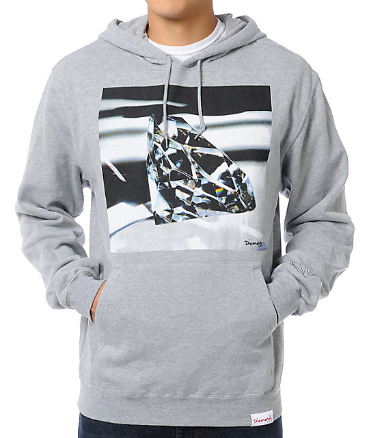 diamond supply co grey hoodie