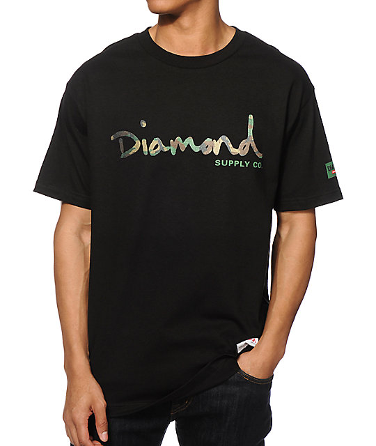 Diamond Supply Co Camo OG Script T-Shirt | Zumiez