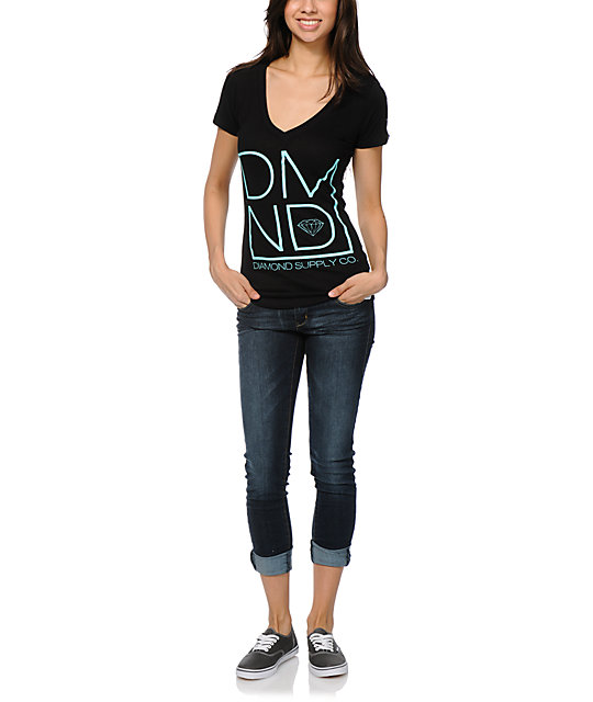 Diamond Supply Co DMND Black V-Neck T-Shirt | Zumiez