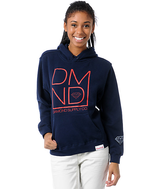 Diamond Supply Co DMND Navy Blue Pullover Hoodie | Zumiez