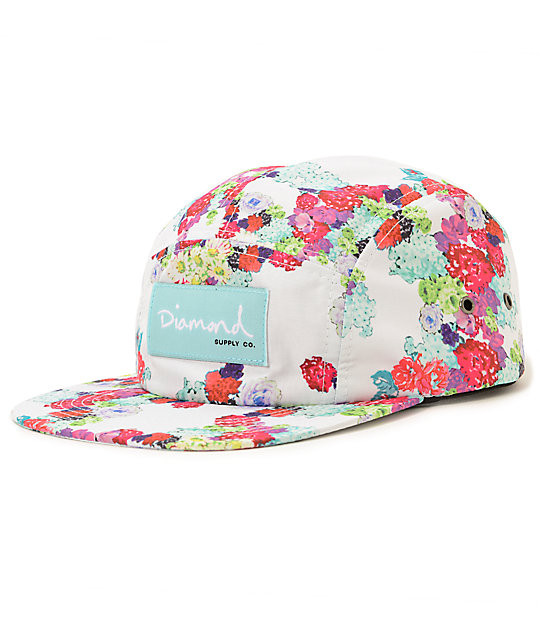 white floral hat