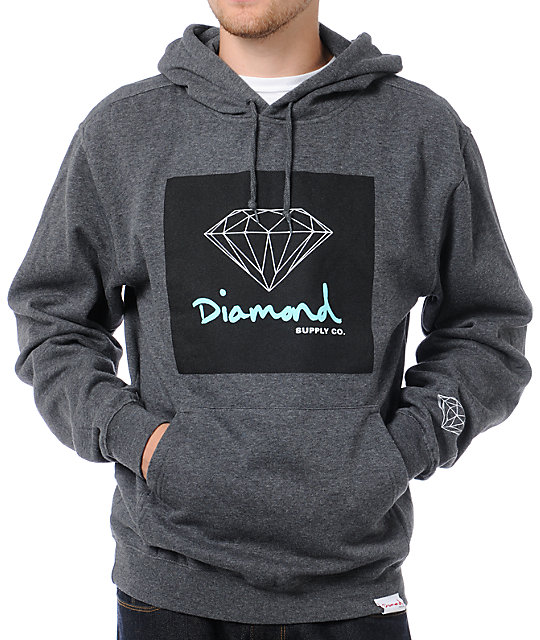Diamond Supply Co OG Sign Charcoal Pullover Hoodie | Zumiez