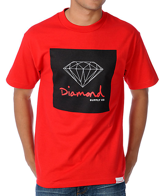 diamond supply co red shirt