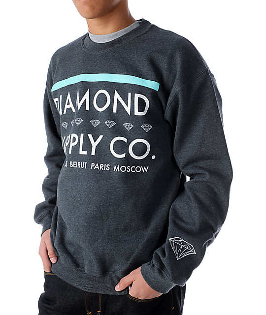 Diamond Supply Co Paris Sweatshirt Grey
