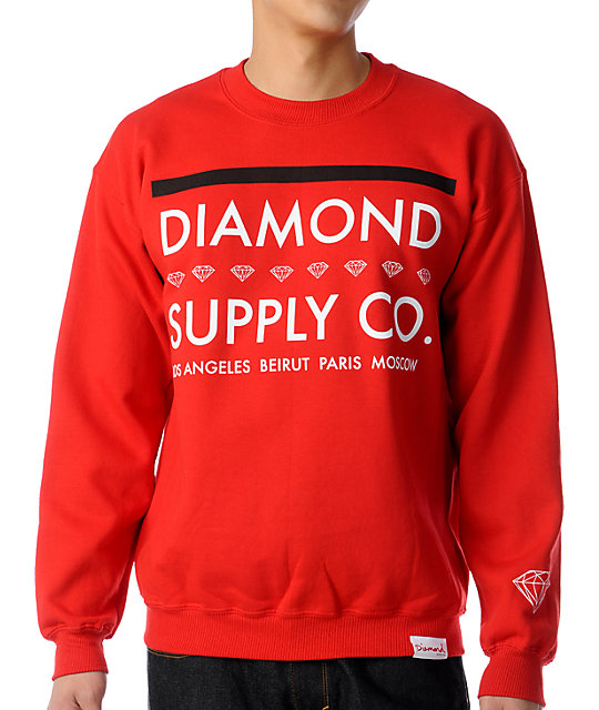 diamond supply co red sweatshirt
