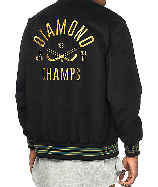 Diamond Supply Co Corduroy Stadium Jacket Black