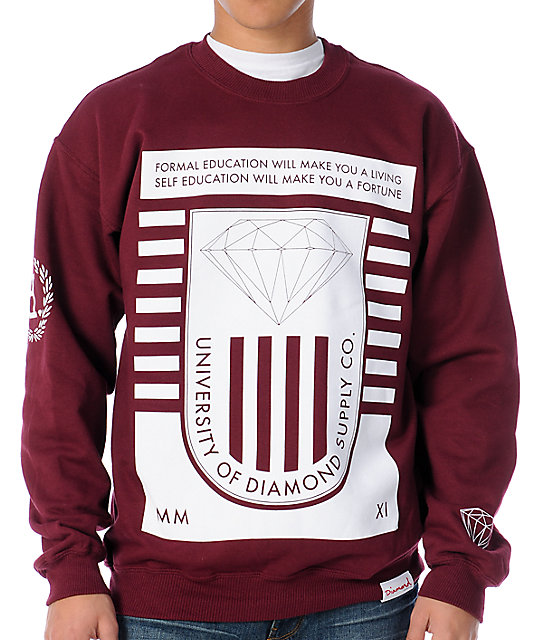 maroon crew neck sweater