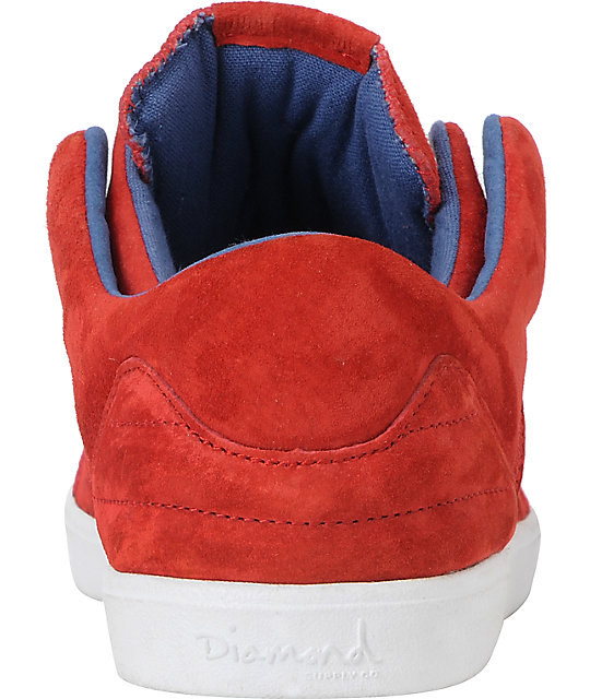 Diamond Supply Co VVS Red &amp; Blue Suede Skate Shoes Zumiez