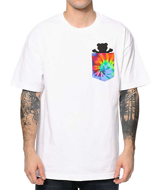 Diamond Supply Co x Grizzly Digi Tie Dye White Pocket T ...