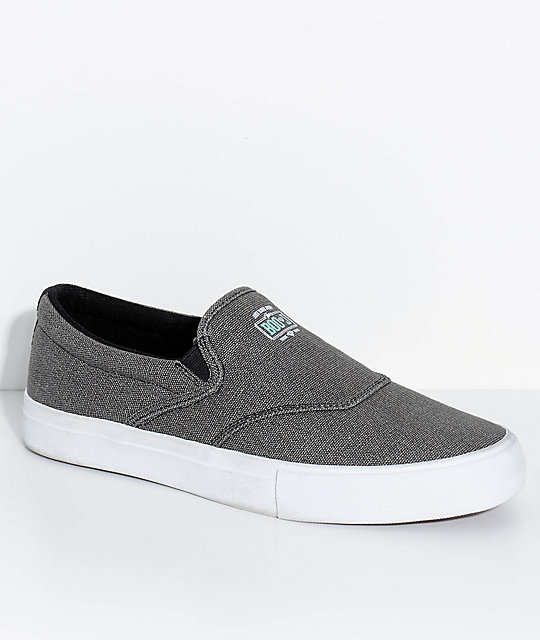 Diamond Supply Co. Boo-J Lite Washed Black & White Slip-On Skate Shoes ...