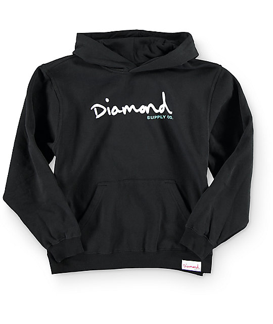diamond hoodie black
