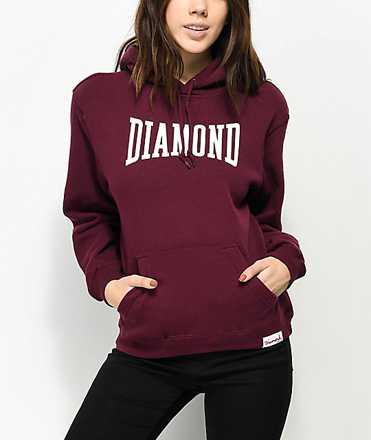 diamond supply co hoodie burgundy