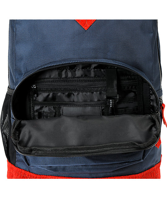 Diamond Supply Co. Diamond Navy & Red Croc School Life Backpack | Zumiez
