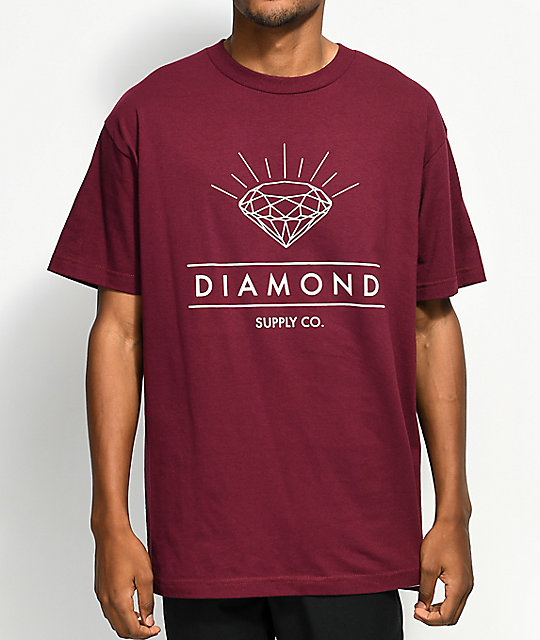 diamond supply co burgundy