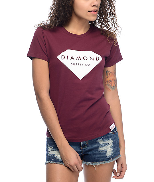 burgundy diamond supply shirt