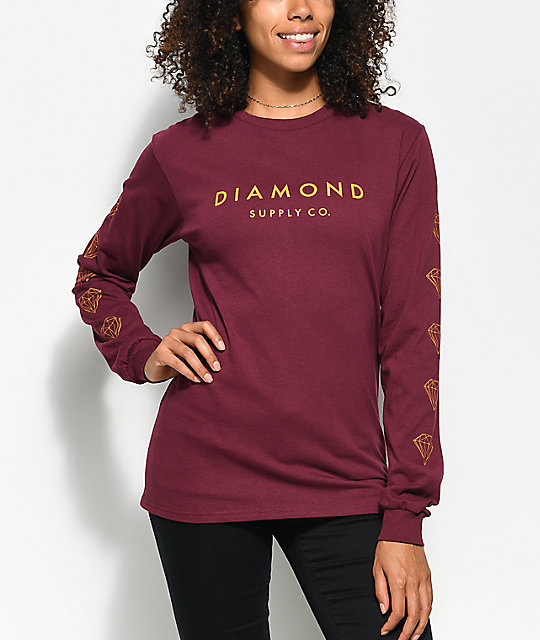 burgundy diamond supply shirt