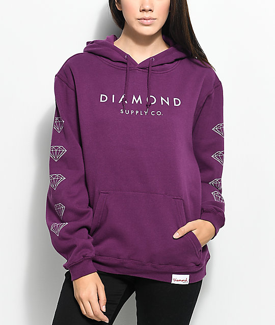 Diamond Supply Co. Stone Cut Dark Purple Hoodie | Zumiez
