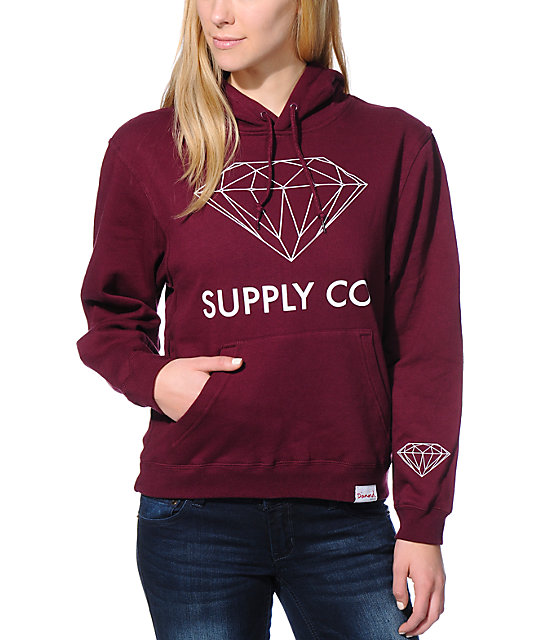 Supply Co Dark Red Pullover Hoodie 